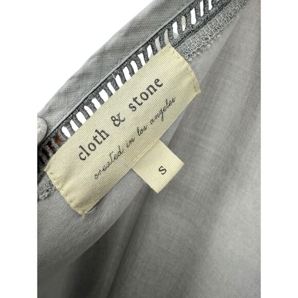 Anthropologie Cloth & Stone Juliana Jumpsuit Size S Gray Ombre Cropped V Neck - Picture 8 of 12